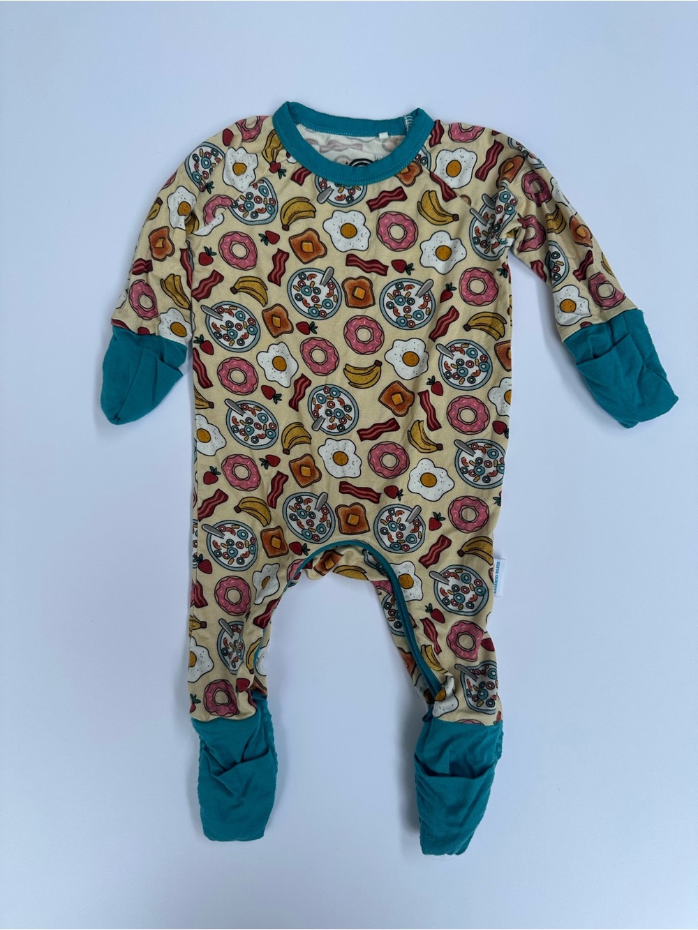 Bamboo Bliss | Breakfast Foods Zippy Onesie | NB